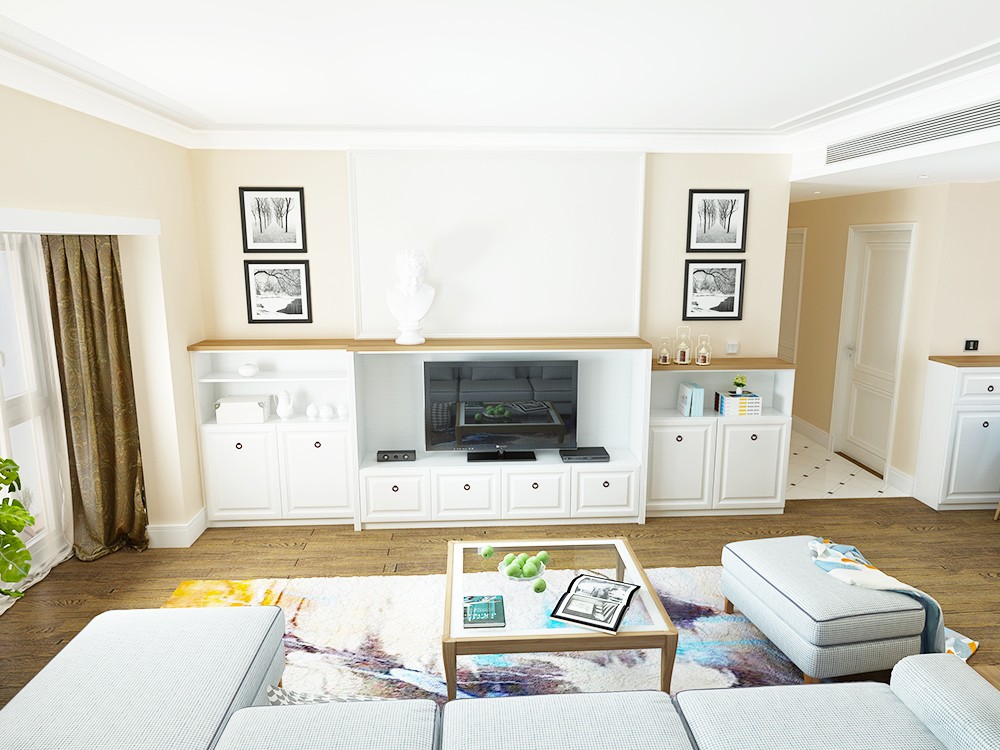 Modern minimalist living room DZK012